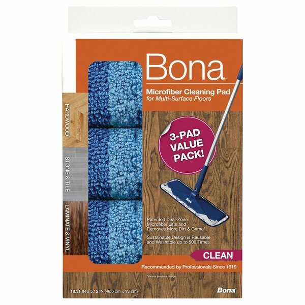 Bonakemi Usa MOP PAD MICROFIBER, 3PK AX0003608